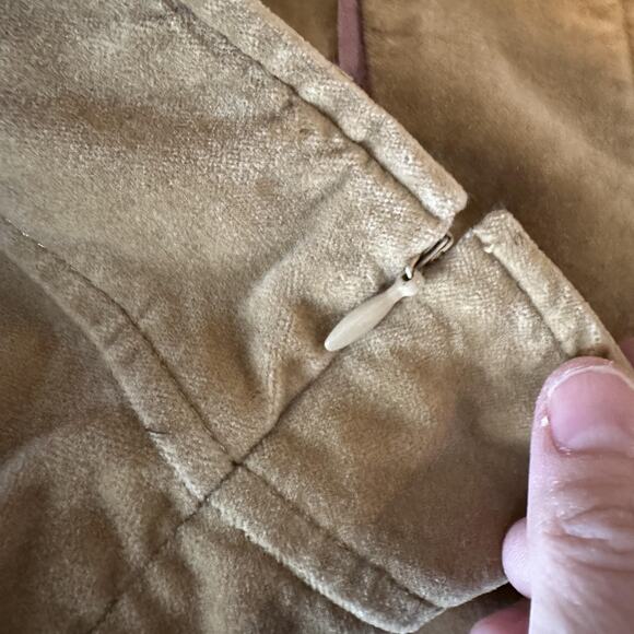 Odille Skirt Womens 10 Brown Velvet Peasant Tiered Ruffle Hem Lined Knee Length - Picture 9 of 10